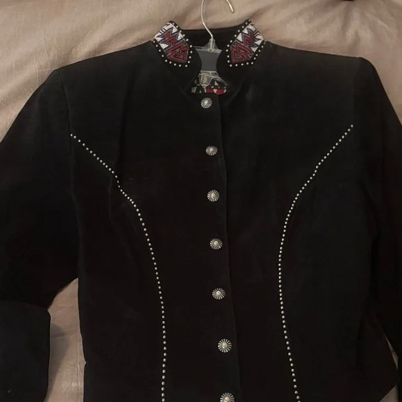 Tony Lama Black Studded Women's Blazer - Picture 1 of 6